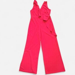 3X Valentine Cherry Red Jumpsuit sleeveless wide leg jumpsuit palazzo date night